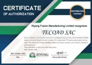 Certificado Riyang Fusion Manufacturing